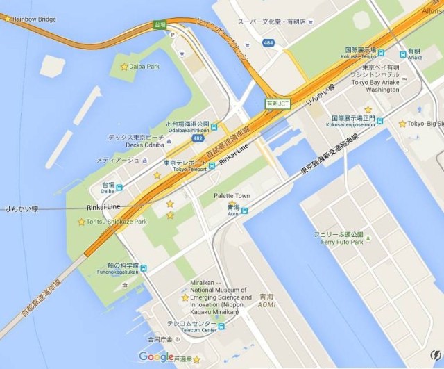 mapa odaiba