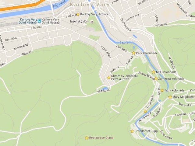Mapa Karlovy Vary