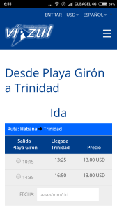 1. Playa Larga, Cuba. Horarios Viazul