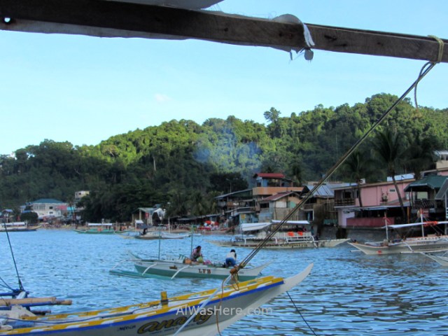 el nido transporte 1.1. vista desde el ferry barco de coron, palawan filipinas. view boat philippines
